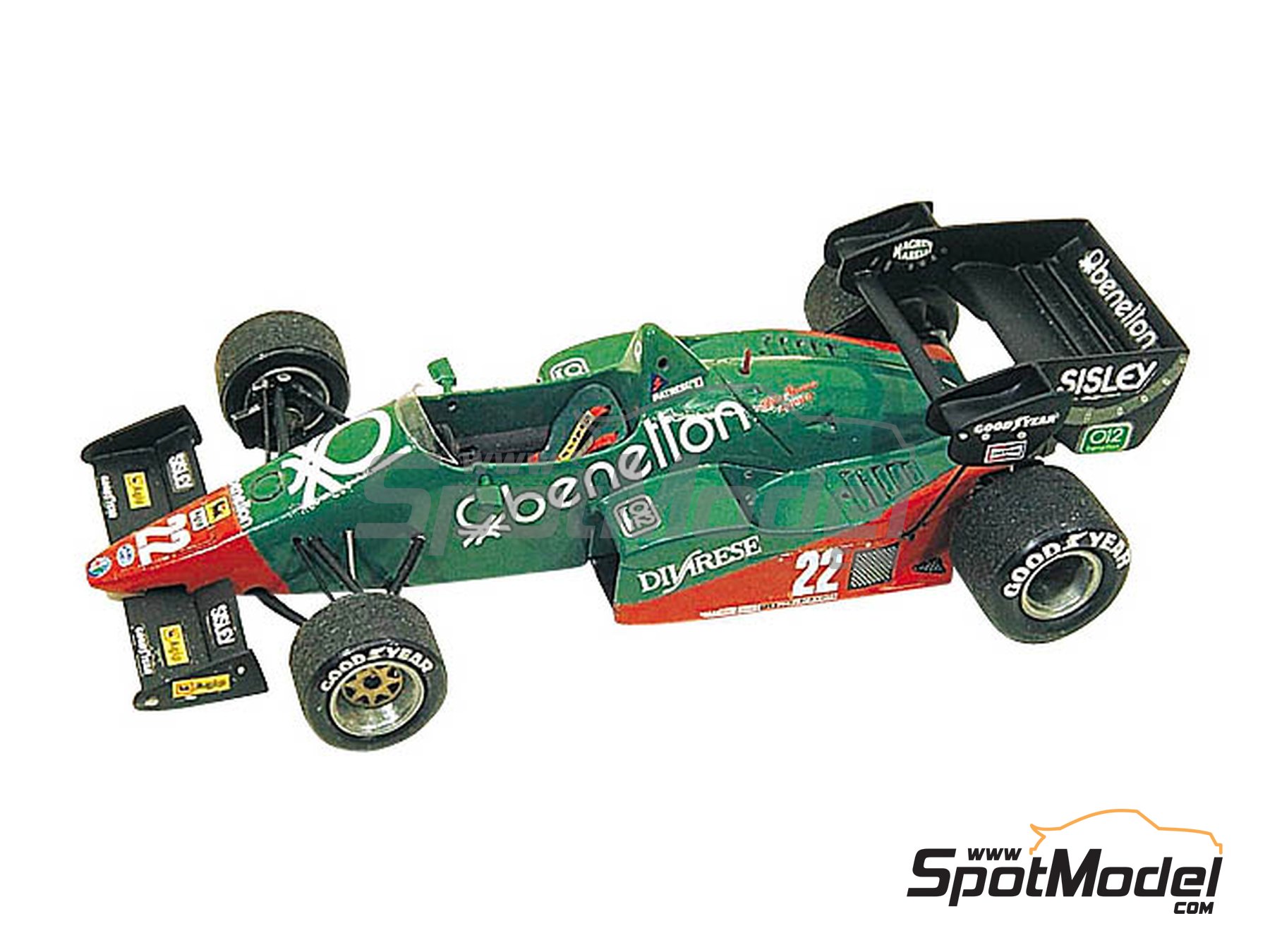 Alfa Romeo 184T sponsored by Benetton - Italian Formula 1 Grand Prix 1984.  Car scale model kit in 1/43 scale manufactured by Tameo Kits (ref. TMK012)